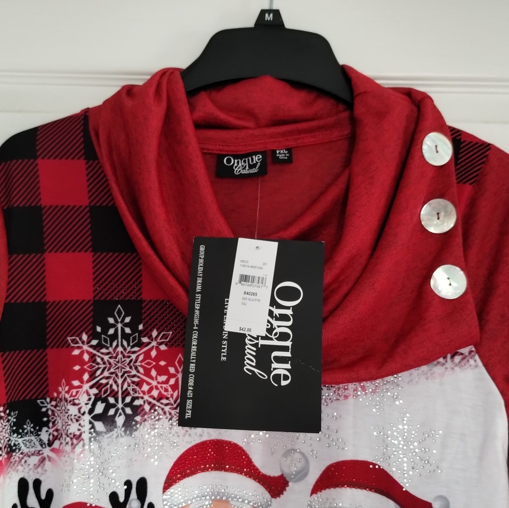 Oqune Brand Women's Christmas Top - Picture 4 of 8